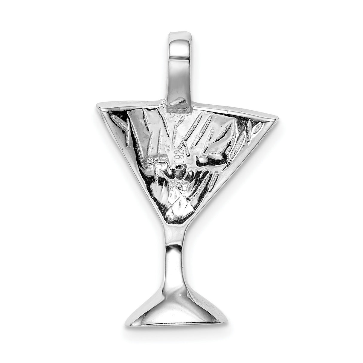 Larimar Martini Glass Charm Pendant in Real 925 Sterling Silver
