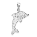 Sterling Silver Dolphin Pendant with Blue Lab Created Opal Inlay, Ocean Life Inspired Jewelry