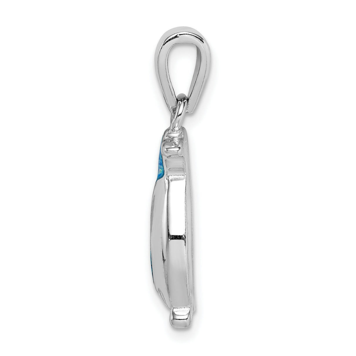 Sterling Silver Penguin Pendant with Blue Opal Inlay, Animal Theme, Unisex Jewelry