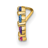 Sterling Silver Circle Pendant with Multicolored Cubic Zirconia, Rainbow Pride Jewelry