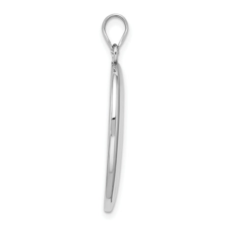 Polished Oval Open Charm Pendant in Real 925 Sterling Silver