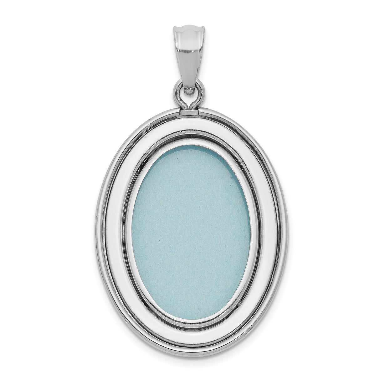 Polished Oval Open Charm Pendant in Real 925 Sterling Silver