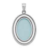 Polished Oval Open Charm Pendant in Real 925 Sterling Silver