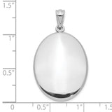 Polished Oval Open Charm Pendant in Real 925 Sterling Silver