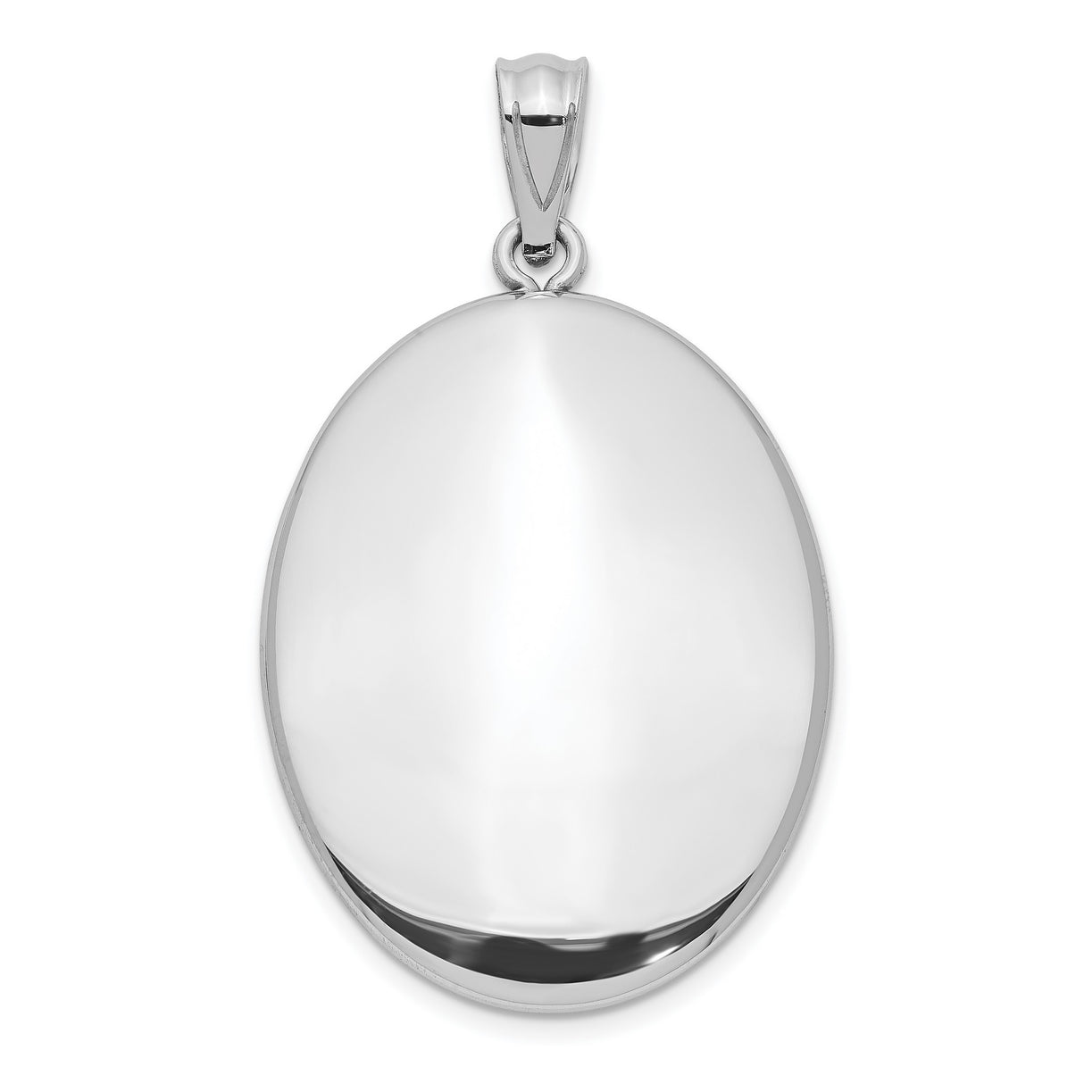Polished Oval Open Charm Pendant in Real 925 Sterling Silver