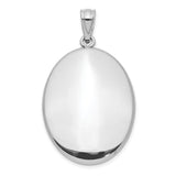 Polished Oval Open Charm Pendant in Real 925 Sterling Silver