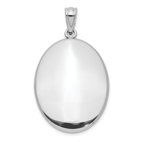 Polished Oval Open Charm Pendant in Real 925 Sterling Silver
