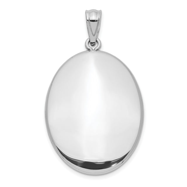Polished Oval Open Charm Pendant in Real 925 Sterling Silver