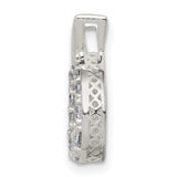 Sterling Silver Ichthys Fish Pendant with Cubic Zirconia, Christian Symbol Jewelry for Women