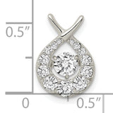 Sterling Silver Ichthys Fish Pendant with Cubic Zirconia, Christian Symbol Jewelry for Women
