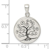 Sterling Silver Tree of Life Round Pendant with Sacred Symbol Design, Spiritual Boho Jewelry