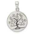 Sterling Silver Tree of Life Round Pendant with Sacred Symbol Design, Spiritual Boho Jewelry