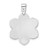 Sterling Silver Flower Pendant with Six-Petal Floral Filigree Design for Women