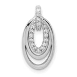 Sterling Silver Oval Pendant with Three Interlocking Loops and Cubic Zirconia Accents