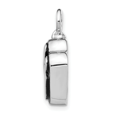 Sterling Silver Paw Pendant with Raised Motif, Pet Memorial Charm for Dog or Cat Lovers