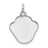 Sterling Silver Paw Pendant with Raised Motif, Pet Memorial Charm for Dog or Cat Lovers