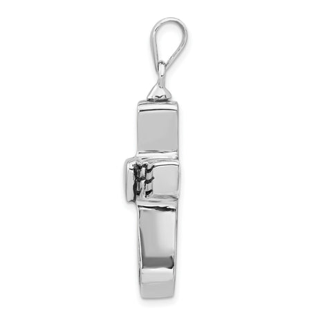 Sterling Silver Cross Pendant with Heart and Wings Design, Christian Jewelry for Women