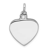 Sterling Silver Heart Pendant with Black Enamel Paw Print, Pet Memorial Charm for Women