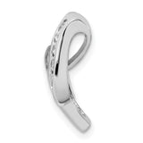 Sterling Silver Pendant with Cubic Zirconia, Abstract Twisted Ribbon Design for Women