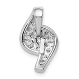 Sterling Silver Pendant with Cubic Zirconia, Abstract Twisted Ribbon Design for Women