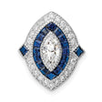 Sterling Silver Statement Ring with Cubic Zirconia, Spinel, Eye Design, Art Deco Style