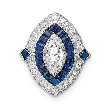 Sterling Silver Statement Ring with Cubic Zirconia, Spinel, Eye Design, Art Deco Style