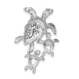 Sterling Silver Turtle Pendant with Lab Created Blue Opal Inlay, Ocean Life Theme