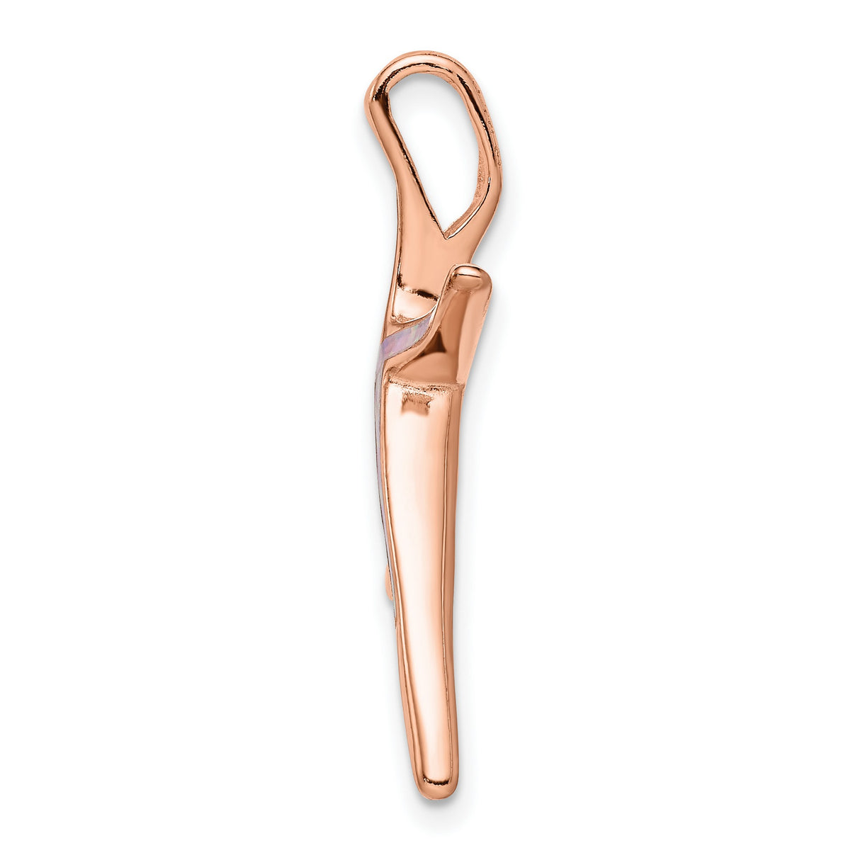 Sterling Silver Rose Gold Plated Starfish Pendant with Pink Lab Created Opal, Coastal Theme