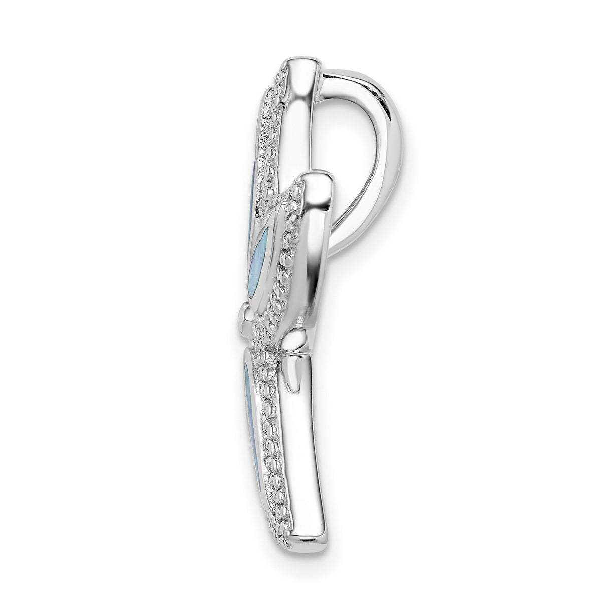 Sterling Silver Starfish Pendant with Blue Lab Created Opal, Nautical Ocean Style Jewelry