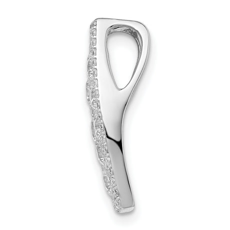 Sterling Silver Rectangle Pendant with Layered Cubic Zirconia, Tapered Design for Women