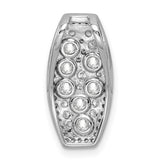 Sterling Silver Rectangle Pendant with Layered Cubic Zirconia, Tapered Design for Women