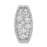Sterling Silver Rectangle Pendant with Layered Cubic Zirconia, Tapered Design for Women