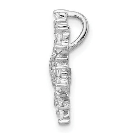 Sterling Silver Snowflake Pendant with Cubic Zirconia, Winter Holiday Charm Design for Women