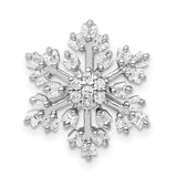 Sterling Silver Snowflake Pendant with Cubic Zirconia, Winter Holiday Charm Design for Women