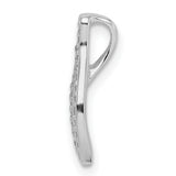 Sterling Silver Wishbone Pendant with Cubic Zirconia, Symbol of Hope and Luck