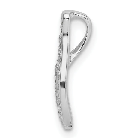 Sterling Silver Wishbone Pendant with Cubic Zirconia, Symbol of Hope and Luck