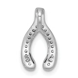 Sterling Silver Wishbone Pendant with Cubic Zirconia, Symbol of Hope and Luck