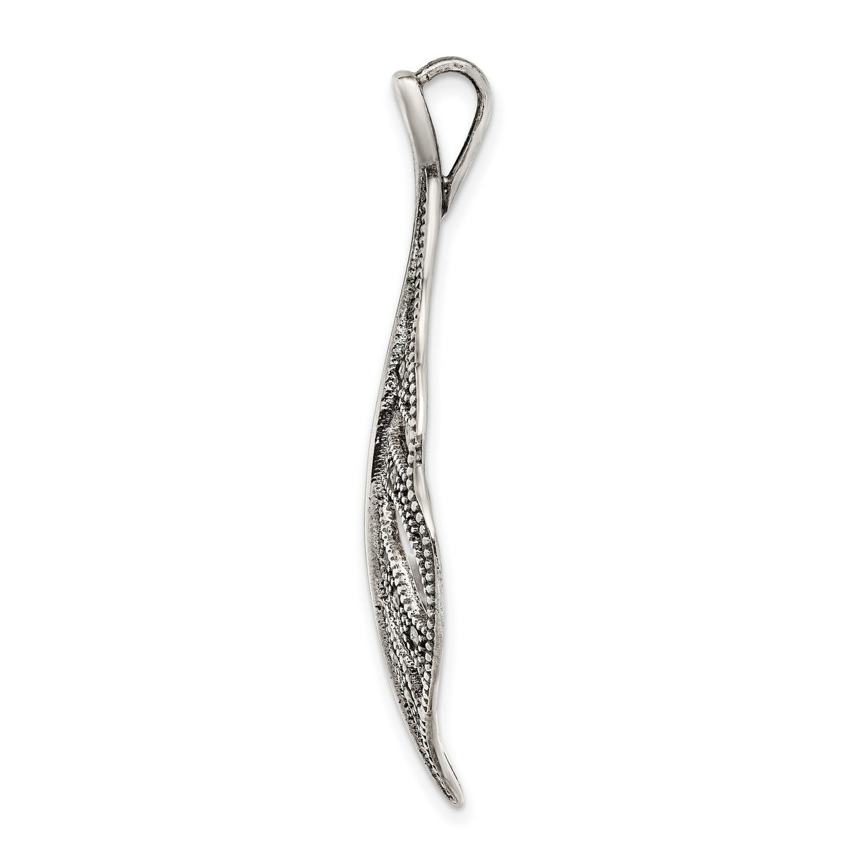 Sterling Silver Leaf Pendant with Marcasite Accents, Openwork Botanical Design