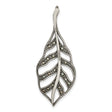 Sterling Silver Leaf Pendant with Marcasite Accents, Openwork Botanical Design