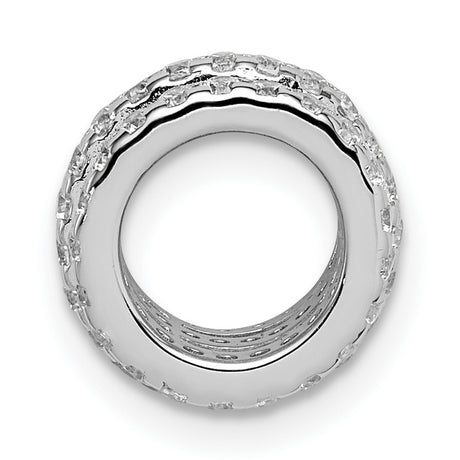 CZ Slide Chain Slide Charm Pendant in Real 925 Sterling Silver