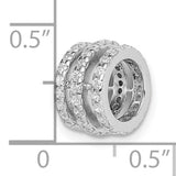 CZ Slide Chain Slide Charm Pendant in Real 925 Sterling Silver