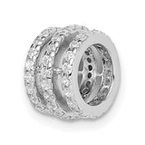 CZ Slide Chain Slide Charm Pendant in Real 925 Sterling Silver