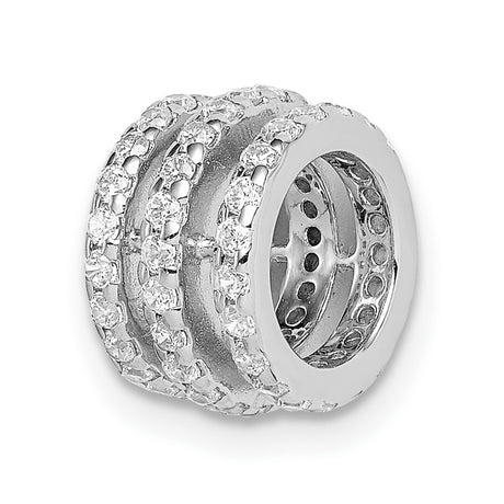 CZ Slide Chain Slide Charm Pendant in Real 925 Sterling Silver