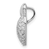 Sterling Silver Heart Pendant with Cubic Zirconia, Polished Romantic Design for Women