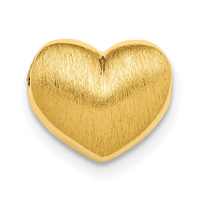 Sterling Silver Heart Locket Pendant, Brushed Finish, Openable Romantic Design for Women