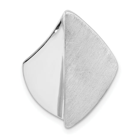 Sterling Silver Geometric Pendant with Asymmetrical Brushed and Polished Design
