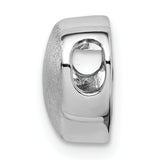Sterling Silver Heart Charm Bead with Brushed Finish, Minimalist Romantic Design