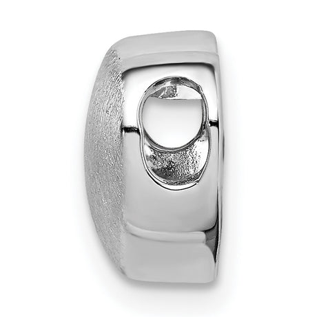 Sterling Silver Heart Charm Bead with Brushed Finish, Minimalist Romantic Design