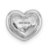 Sterling Silver Heart Charm Bead with Brushed Finish, Minimalist Romantic Design