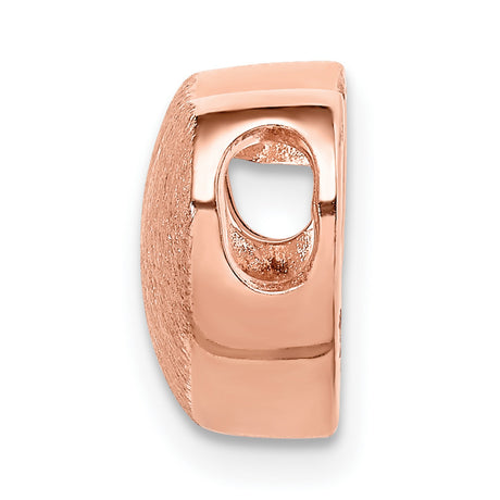 Sterling Silver Heart Charm Pendant with Brushed Rose Gold Finish, Minimalist Design